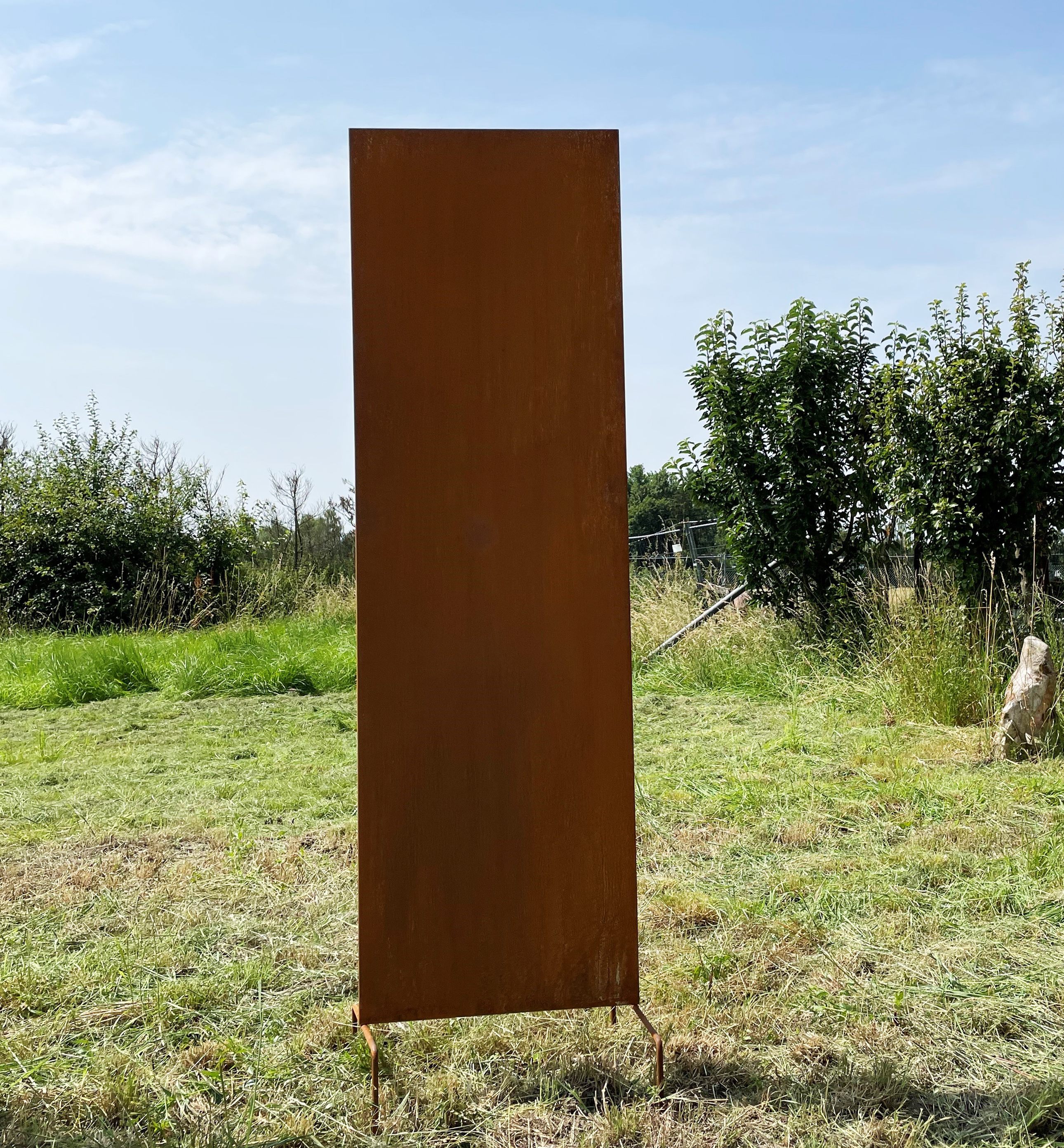 Sichtschutz ohne Motiv blanko 165x50cm zum Stecken Gartenstecker Edelrost Paravent Stele